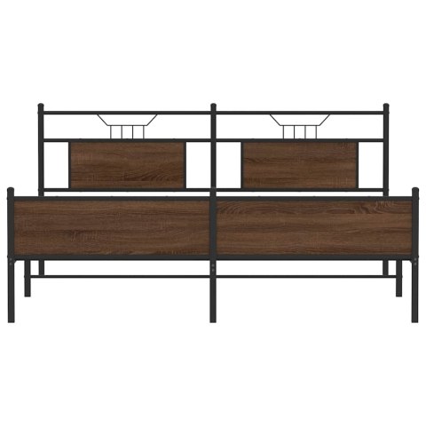Metalowa rama łóżka, bez materaca, brązowy dąb, 180x200 cm Lumarko!