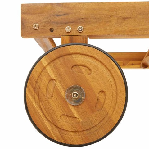 Leżaki, 2 szt., ze stolikiem, lite drewno akacjowe Lumarko!