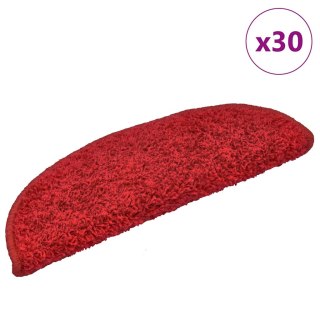VidaXL Maty na schody 30 szt. 65x21x4 cm Czerwone półokrągłe duże