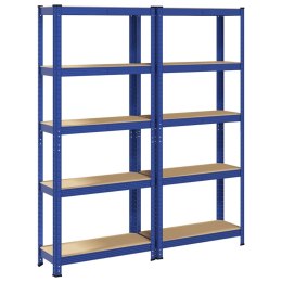 Regały z 5 półkami, 2 szt., niebieskie, materiał drewnopochodny Lumarko!