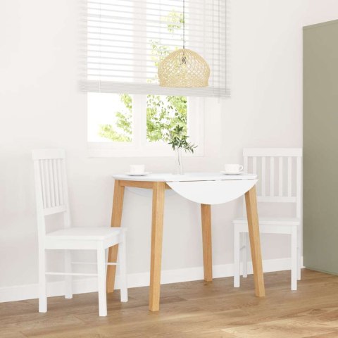 Krzesła do jadalni 2 szt. Białe lite drewno gumowe Lumarko!