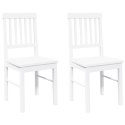 Krzesła do jadalni 2 szt. Białe lite drewno gumowe Lumarko!