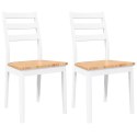 Krzesła do jadalni 2 szt. Białe lite drewno gumowe Lumarko!