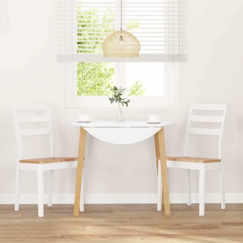 Krzesła do jadalni 2 szt. Białe lite drewno gumowe Lumarko!