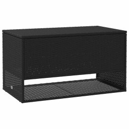 Pudełko na poduszki ogrodowe czarne 100x55x55,5 cm polirattan Lumarko!
