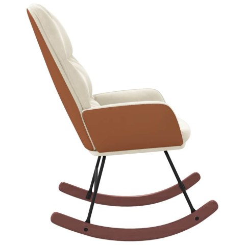 Fotel bujany, kremowy, tapicerowany aksamitem Lumarko!