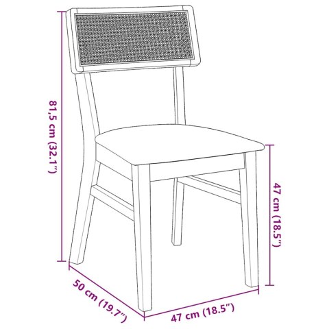 Krzesła do jadalni z poduszkami 2 szt. lite drewno guma Lumarko!