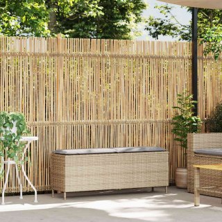 Ławka ogrodowa z poduszką beżowa 110x30x40,5 cm polirattan Lumarko!