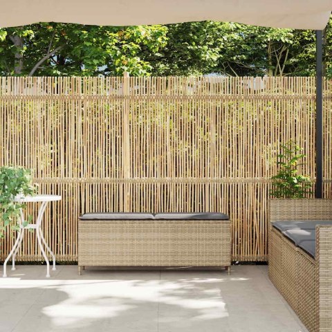 Ławka ogrodowa z poduszką beżowa 110x30x40,5 cm polirattan Lumarko!