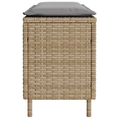 Ławka ogrodowa z poduszką beżowa 110x30x40,5 cm polirattan Lumarko!