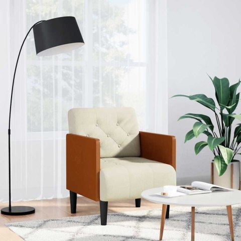 Sofa Fotel z Podłokietnikami Kremowy 55 cm Aksamit Lumarko!