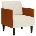 Sofa Fotel z Podłokietnikami Kremowy 55 cm Aksamit Lumarko!
