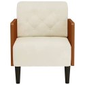 Sofa Fotel z Podłokietnikami Kremowy 55 cm Aksamit Lumarko!