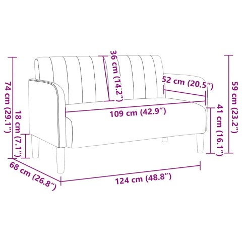 Sofa dwuosobowa czarna 109 cm aksamitna Lumarko!