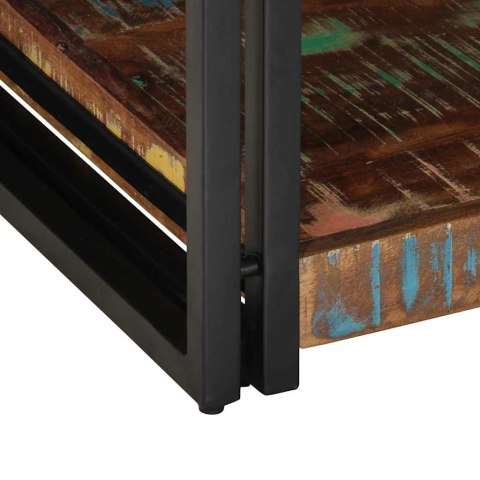 Stolik kawowy wielokolorowy 90x50x38 cm lite drewno odzyskane Lumarko!