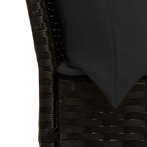 Fotel ogrodowy z poduszkami, rattan PE, czarny Lumarko!