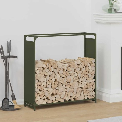 Stojak na drewno opałowe Oliwkowo-zielony 90x28x90 cm Lumarko!