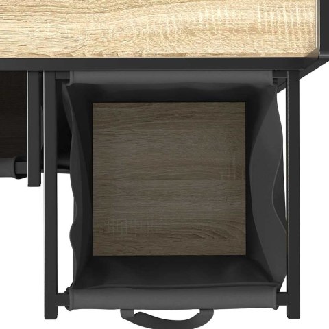 Kosz na pranie 2 przegrody z kółkami, dąb sonoma Lumarko!