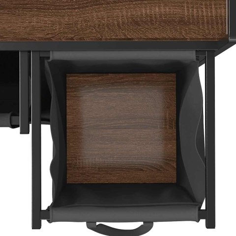 Kosz na pranie 3 przegrody z kółkami, brązowy dąb Lumarko!