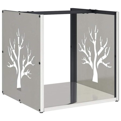 Stojak na drewno opałowe 40x40x40 cm Stal nierdzewna Lumarko!