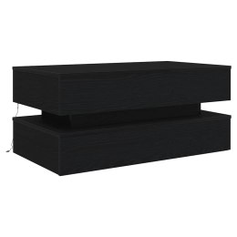 Stolik kawowy z oświetleniem LED, czarny dąb, 90x50x40 cm Lumarko!