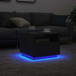 Stolik kawowy z podświetleniem LED, czarny dąb, 50x49x40 cm Lumarko!