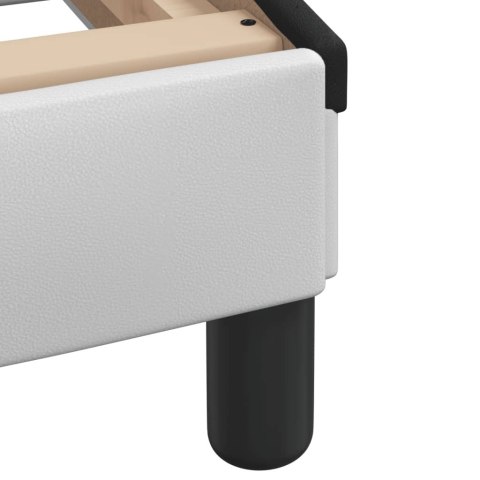 Rama łóżka z LED, biało-czarna, 180x200 cm, sztuczna skóra Lumarko!