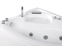 Wanna narożna LED prawa z hydromasażem 150 x 100 cm biała NEIVA Lumarko!