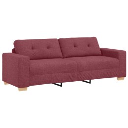 Burgundowy Poliester, Drewno Średni Dla wielu Sofa 3-osobowa Lumarko!