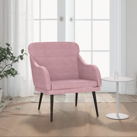 Fotel, różowy, 63x76x80 cm, obity aksamitem Lumarko!