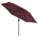 Parasol ogrodowy na metalowym słupku, bordowy, 300 cm Lumarko!