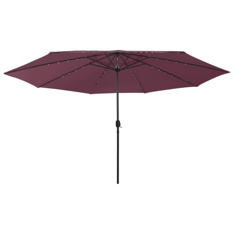 Parasol ogrodowy z LED, 400 cm, bordowy Lumarko!
