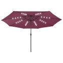 Parasol ogrodowy z LED, 400 cm, bordowy Lumarko!