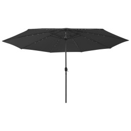 Parasol ogrodowy z LED, 400 cm, czarny Lumarko!