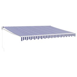 Zwijana markiza, niebiesko-biała, 4x3 m, tkanina i aluminium Lumarko!