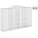 Kosze gabionowe, 12 szt, 300x50x180/200cm, galwanizowane żelazo Lumarko!