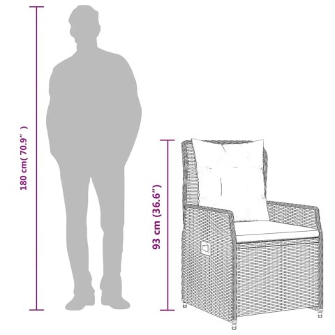 5-cz. zestaw mebli ogrodowych z poduszkami, brązowy, polirattan Lumarko!