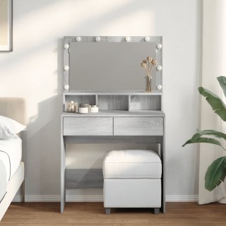 Toaletka z oświetleniem LED, szary dąb sonoma, 80x41x134,5 cm Lumarko!
