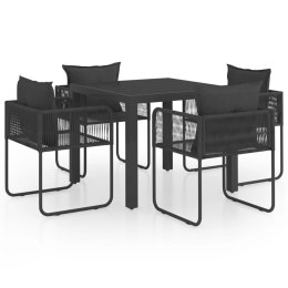 5-częściowy zestaw mebli ogrodowych rattan PVC, czarny Lumarko!