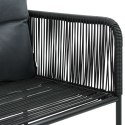 5-częściowy zestaw mebli ogrodowych rattan PVC, czarny Lumarko!