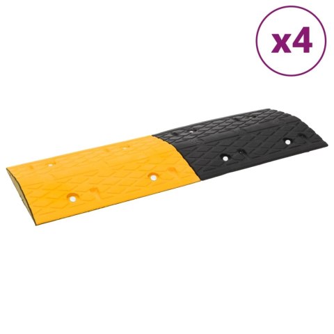 Progi zwalniające, 4 szt., żółto-czarne, 97x32,5x4 cm, gumowe Lumarko!