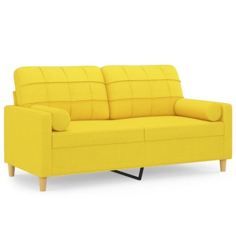 2-osobowa sofa z poduszkami, jasnożółta, 140 cm, tkanina Lumarko!