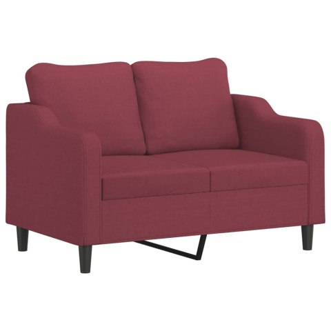 2-osobowa sofa z poduszkami, winna czerwień, 120 cm, tkanina Lumarko!