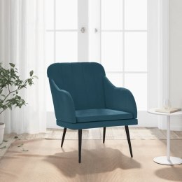 Fotel, niebieski, 63x76x80 cm, obity aksamitem Lumarko!