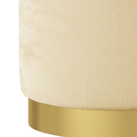 Okrągły stołek ze schowkiem, brzoskwiniowy, obity aksamitem Lumarko!