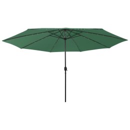 Parasol ogrodowy z LED, 400 cm, zielony Lumarko!