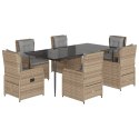 7-częściowy zestaw mebli ogrodowych z poduszkami, beżowy, polirattan Lumarko!