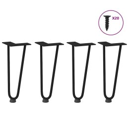 Nogi do stołu Hairpin, 4 szt., czarne, 30 cm, lita stal Lumarko!