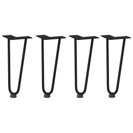 Nogi do stołu Hairpin, 4 szt., czarne, 30 cm, lita stal Lumarko!