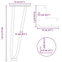 Nogi do stołu Hairpin, 4 szt., czarne, 30 cm, lita stal Lumarko!